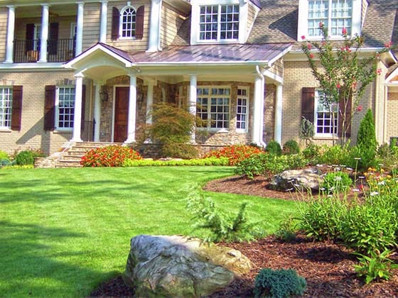 A front yard after renovation